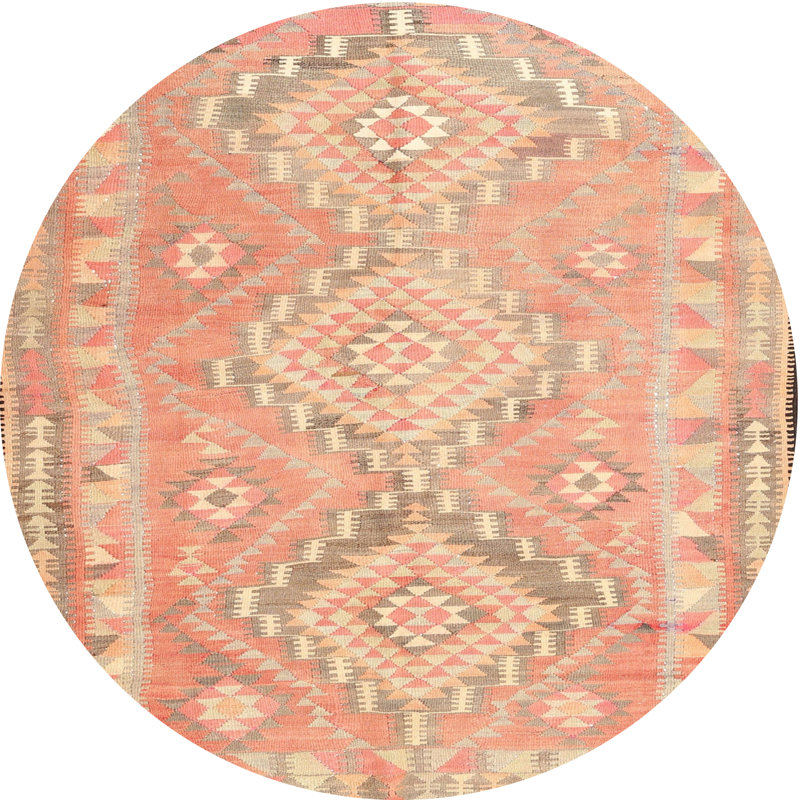 Tapis contemporain orange / jaune, Rond 4 pi
