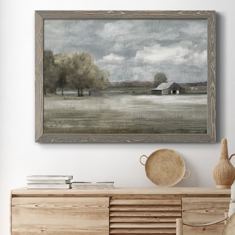 " Country Quiet " Painting Print, 27.5" H x 37.5" W x 1" D, Grey