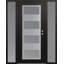 Panneau d'entrée en acier argenté noir / blanc avec 2 panneaux latéraux et porte d'entrée latérale-119897990-119897988