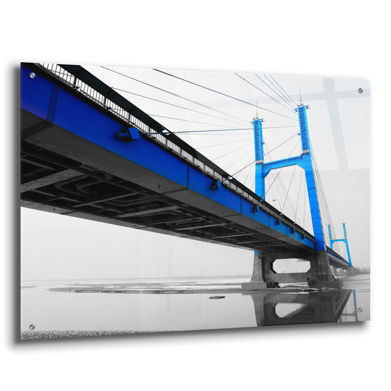 «Suspension Bridge In Blue» par PhotoINC Studio, H 24 po x l 36 po x P 0,2 po