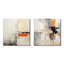 Collage abstrait pêche gris - Ensemble de 2 collages abstraits carrés-440852954-440852955