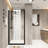 28X72 Pivot Shower Door Featuring Black Aluminum Half Frame, 6Mm Transparent Tempered Glass, Film, Raised Water - Blocking Strip, Shock Packaged For Bathroom Project Thick Glass With Proof Aesthetic