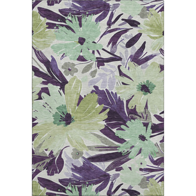 Premium Machine Washable Elize AMF1481 Floral Rug