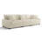 3 - Piece Upholstered White Faux Rabbit Fur Flannel Modular Sectional Sofa with Armrests & Throw Pillows-1655858567