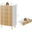 Commode 5 tiroirs pour la chambre à coucher, commode haute 48 po, rangement pour commode moderne en bois-503664469