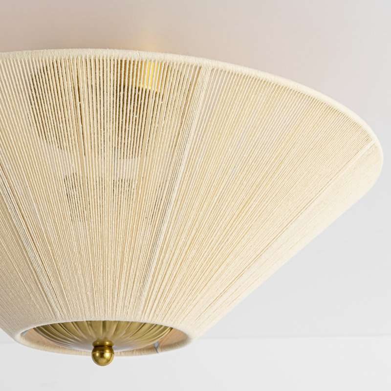 Plafonnier semi-encastré en corde de coton 2 lumières Boho