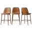 Tabouret de comptoir de 26 po en similicuir avec pieds en métal au fini noyer-1563585197