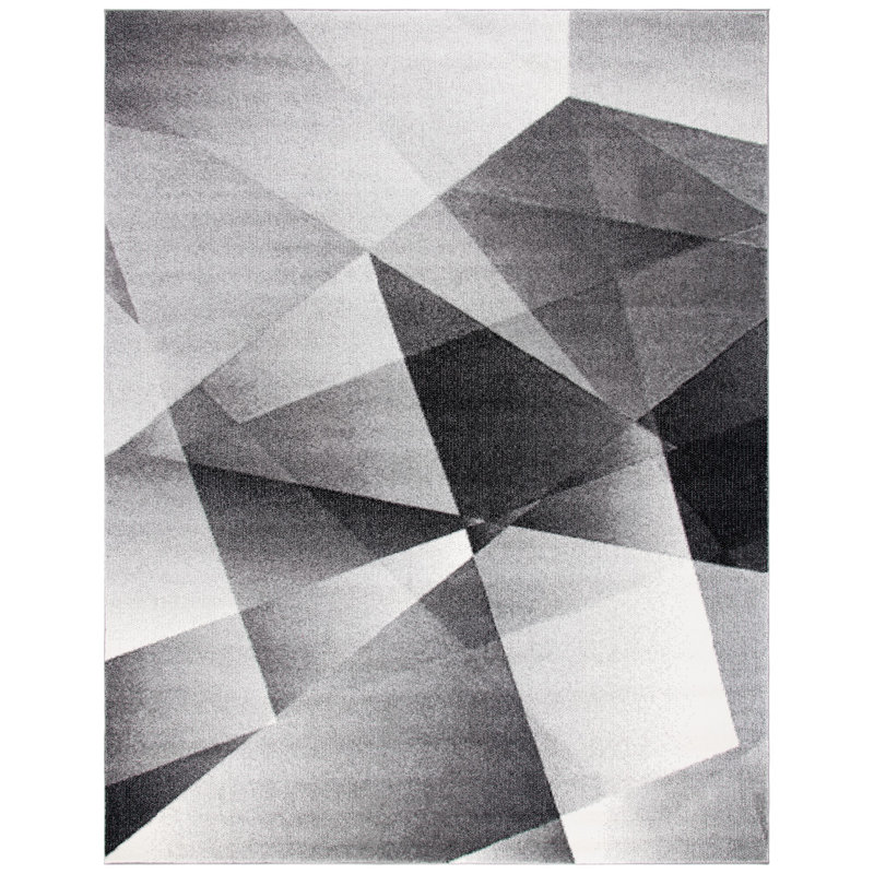 Tapis gris / noir Asumi, Rectangle 6 pi 7 po x 9 pi