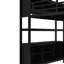 Grand lit mezzanine en métal noir avec bureau fonctionnel et garde-robe, bureau, rangement-2101646896