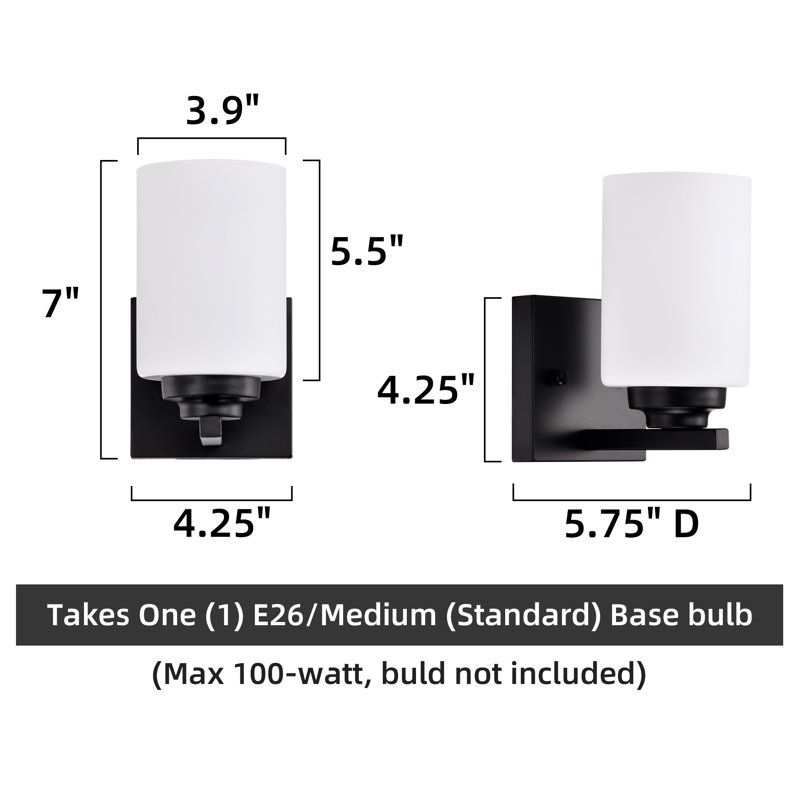 Caelynn Dimmable Bath Sconce, Matte Black