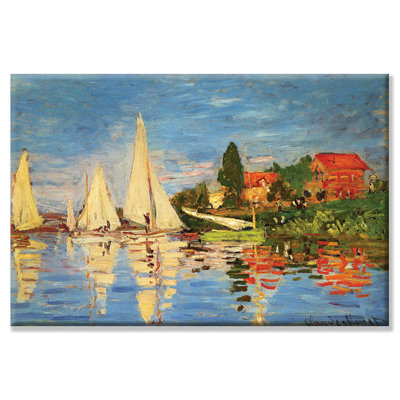 Regatta at Argenteuil by Claude Monet Painting Print on Wrapped Canvas