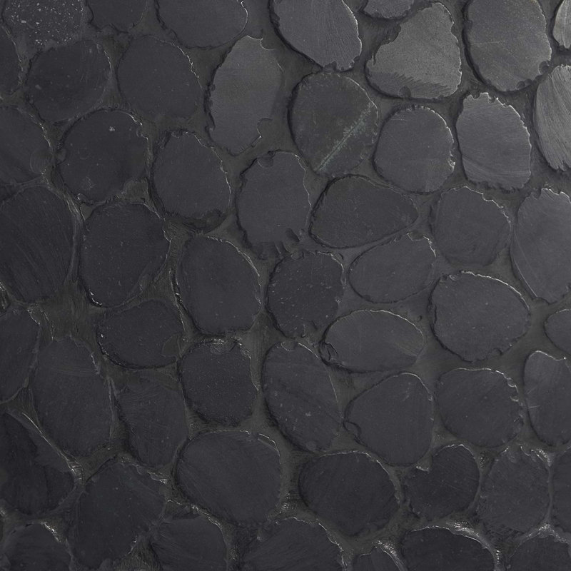 Nature Round Lovina Pebble Mosaic Tile, Alor Black