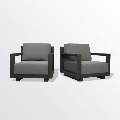 Aden Aluminum Outdoor Lounge Chair (Set of 2)
