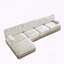 Canapé Chesterfield 135 en L en velours avec jupe à pampilles-940351154