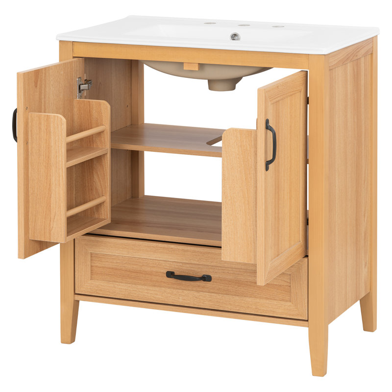 Meuble-lavabo naturel 30 po avec lavabo en céramique