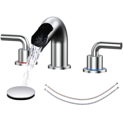 Widespread Faucet 2-handle Bathroom Faucet with Drain Assembly