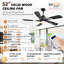 Ventilateur de plafond 52 po avec lumières DEL Damecia-1836628955