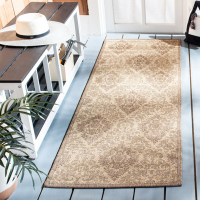 Arneshia Damask Natural/Brown Indoor / Outdoor Area Rug