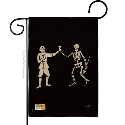 Bartholomew roberts pirate 2 côtés en toile jute 19 x 13 po drapeau de jardin