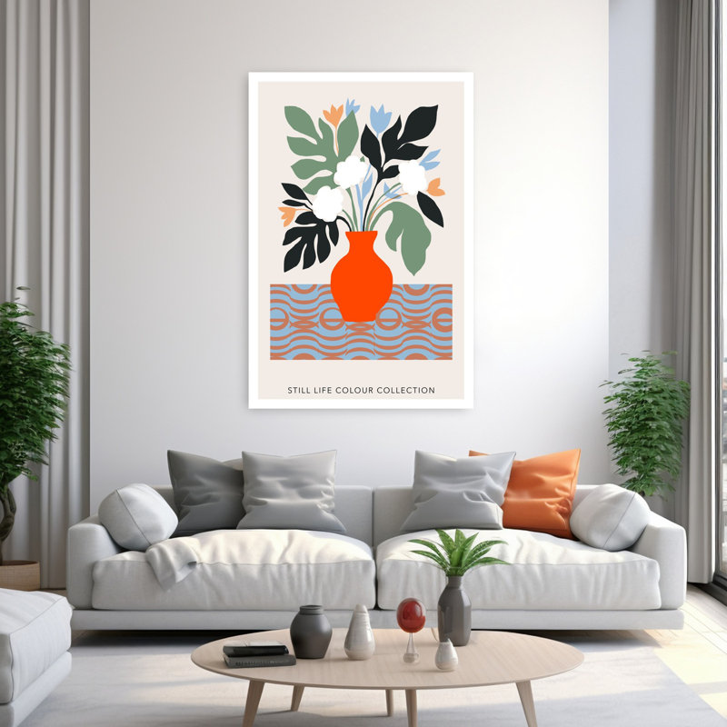 Nature morte, collection 1, le bouquet vibrant, art géométrique contemporain contemporain, nature, H 60 po x l 40 po