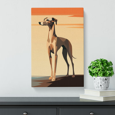 Whippet Minimalism No.2 - No Frame Art Prints - Wrapped Canvas