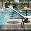 Chaise longue pliante Shelly, chaises de bronzage d'extérieur avec coussin, fauteuil de piscine à dossier inclinable, structure en acier et filet respirant-94590273-115636377
