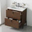 Meuble-lavabo cannelé 30 po avec lavabo en céramique - Tiroirs à fermeture en douceur à extension complète avec rangement cloisonné-115467737