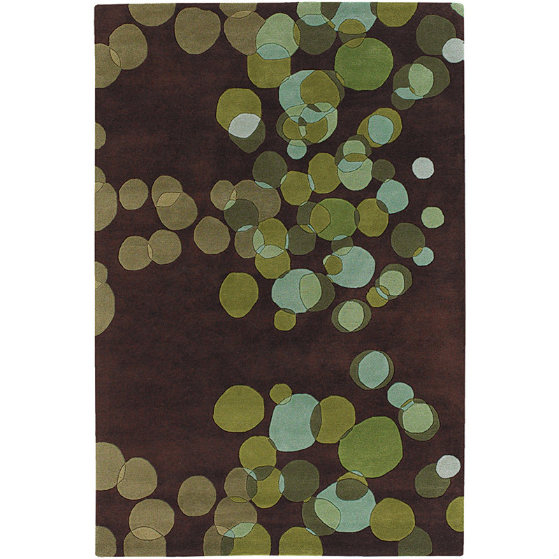 Tapis à motif de cercles géométriques à motif de cercles géométriques en brun, vert et bleu Samual Authentic