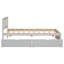 Lit simple avec 2 tiroirs en blanc délavé - Hévéa fabriqué pour rafraîchir une chambre à coucher-1215635528