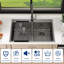 Évier de cuisine en acier inoxydable avec grille d'évier L 33 po x l 22 po