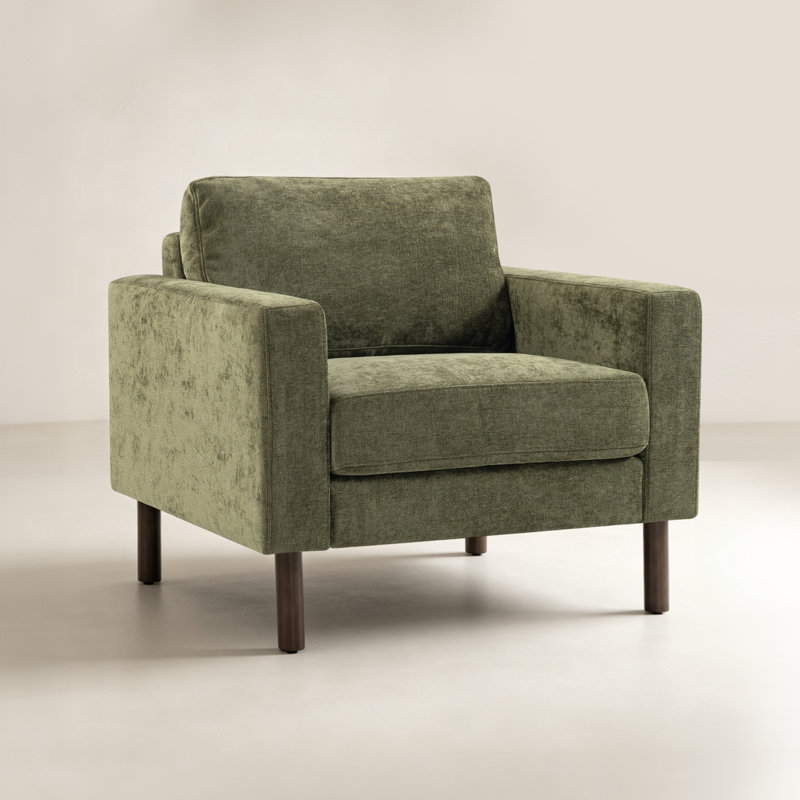 Cole Upholstered Accent Chair, Green Polyester