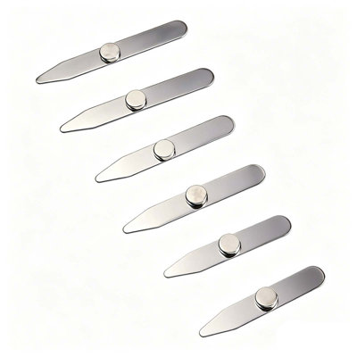 Metallic Collar 6 Pcs 3 Sizes Metallic Collar Stays Collar Inserts Formal Shirt Collar Stiffeners Supports Stainless Steel Collar Stays For Men