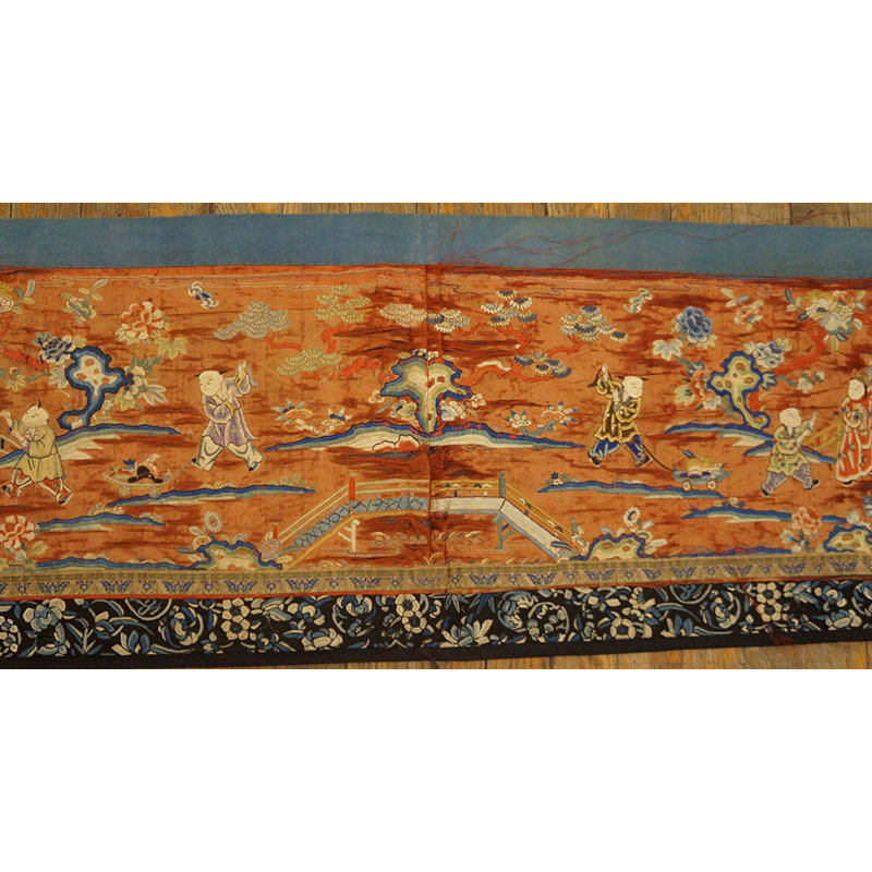 Antique Textile Small Scatter Size Wool Coral / Salmon Rug