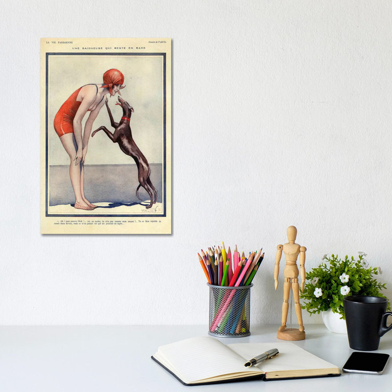 " 1925 La Vie Parisienne Magazine Plate ", Wrapped Canvas, No Matte, 12" H x 8" W x 0.75" D