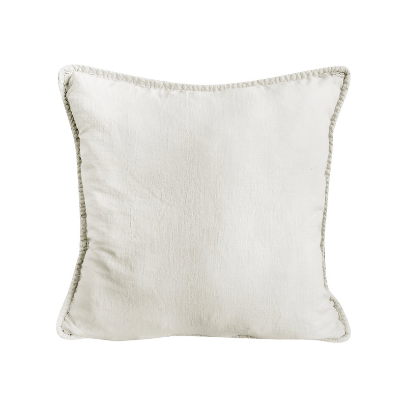 Housse et insert de coussin carré en coton Carson, Ivoire