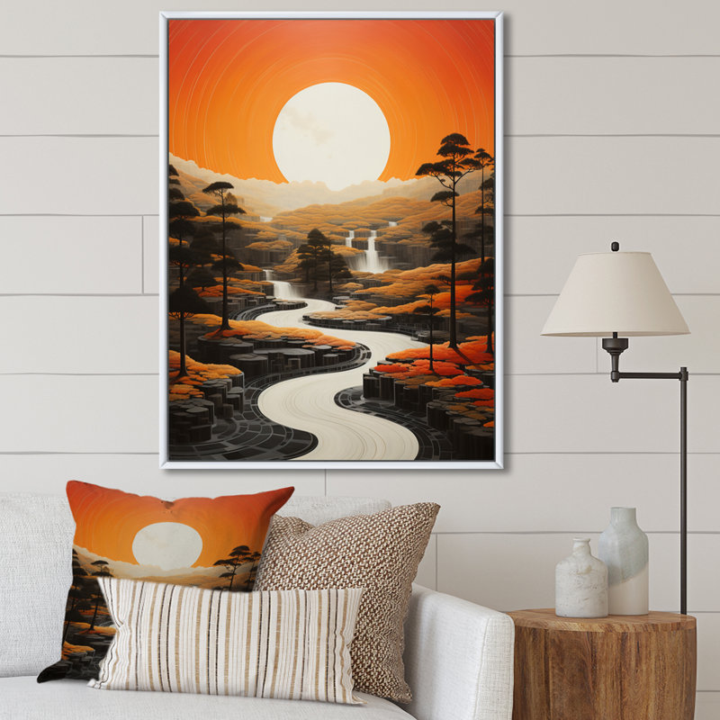 «Bold Geyser Natures Fountain II - Landscape & Nature», reproduction d'art sur toile, Cadre flottant blanc