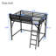 Lit mezzanine double en métal avec tablettes de rangement-63081487-63081480