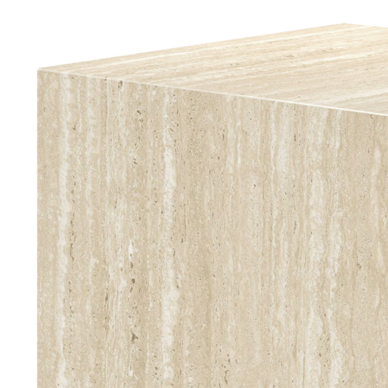 Contemporary ECC Concrete Contract Grade Square Accent Table - Travertine, 15.75" H x 15.75" W x 15.75" D