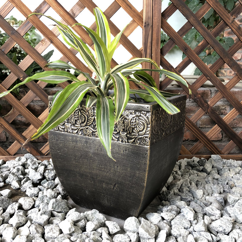 Boîte à fleurs Burford, H 12 po x l 11 po x P 11 po, Gris clair délavé