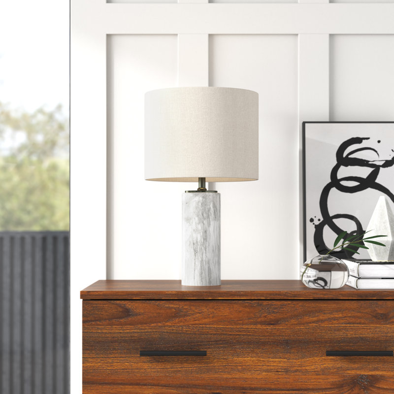 Lampe de table blanche / grise 16,75 po Plaisance