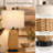 22.8" Natural Woven Rattan Table Lamp Set with 3-Way Touch Control, USB Ports & AC Outlet