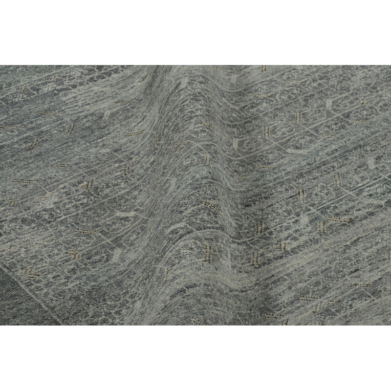 Rug & Kilim’S Khotan Style Rug In Gray And Brown With Floral Borders