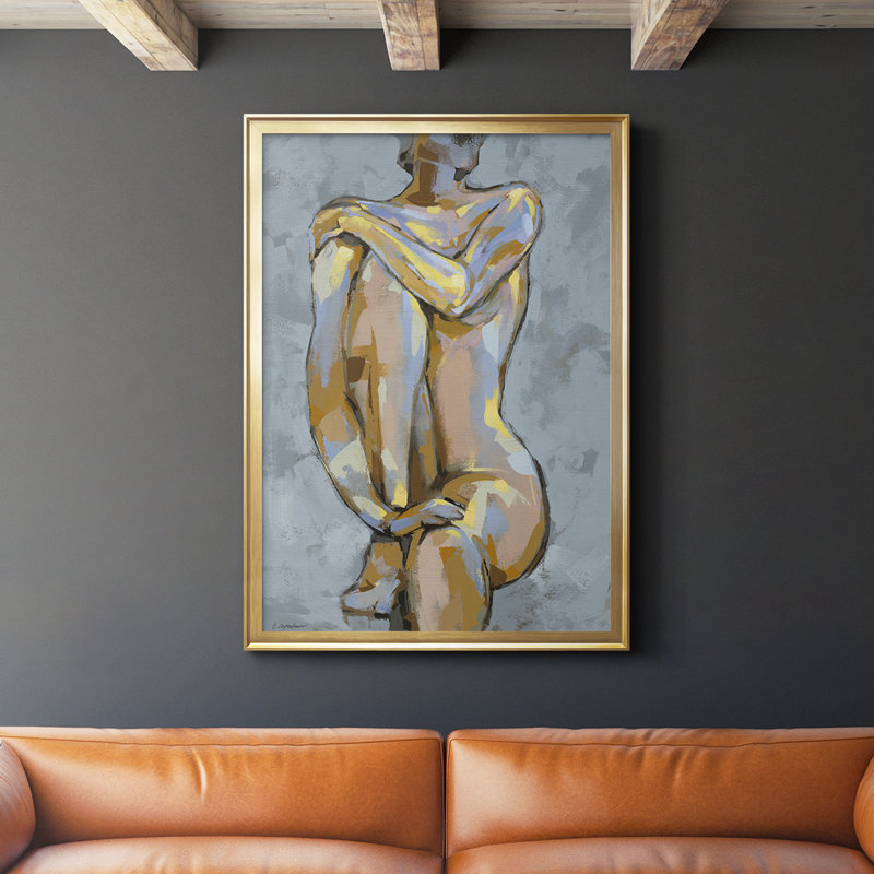" Grey Maiden I ", Gold Framed, 42.5" H x 30.5" W x 1" D