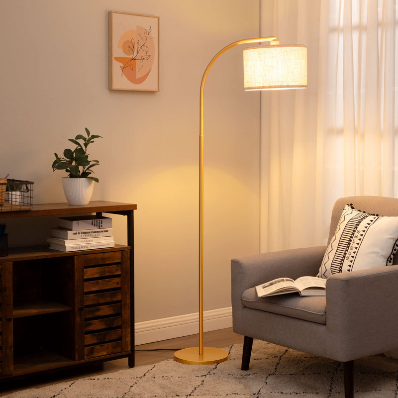Amera 161cm Arched Floor Lamp, Gold