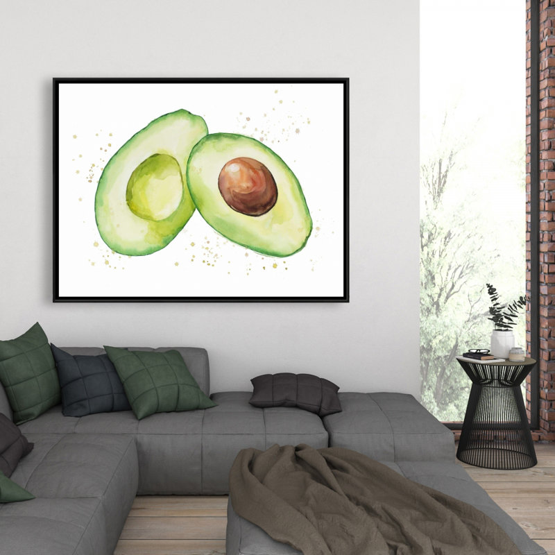 Reproduction d'avocat aquarelle sur toile