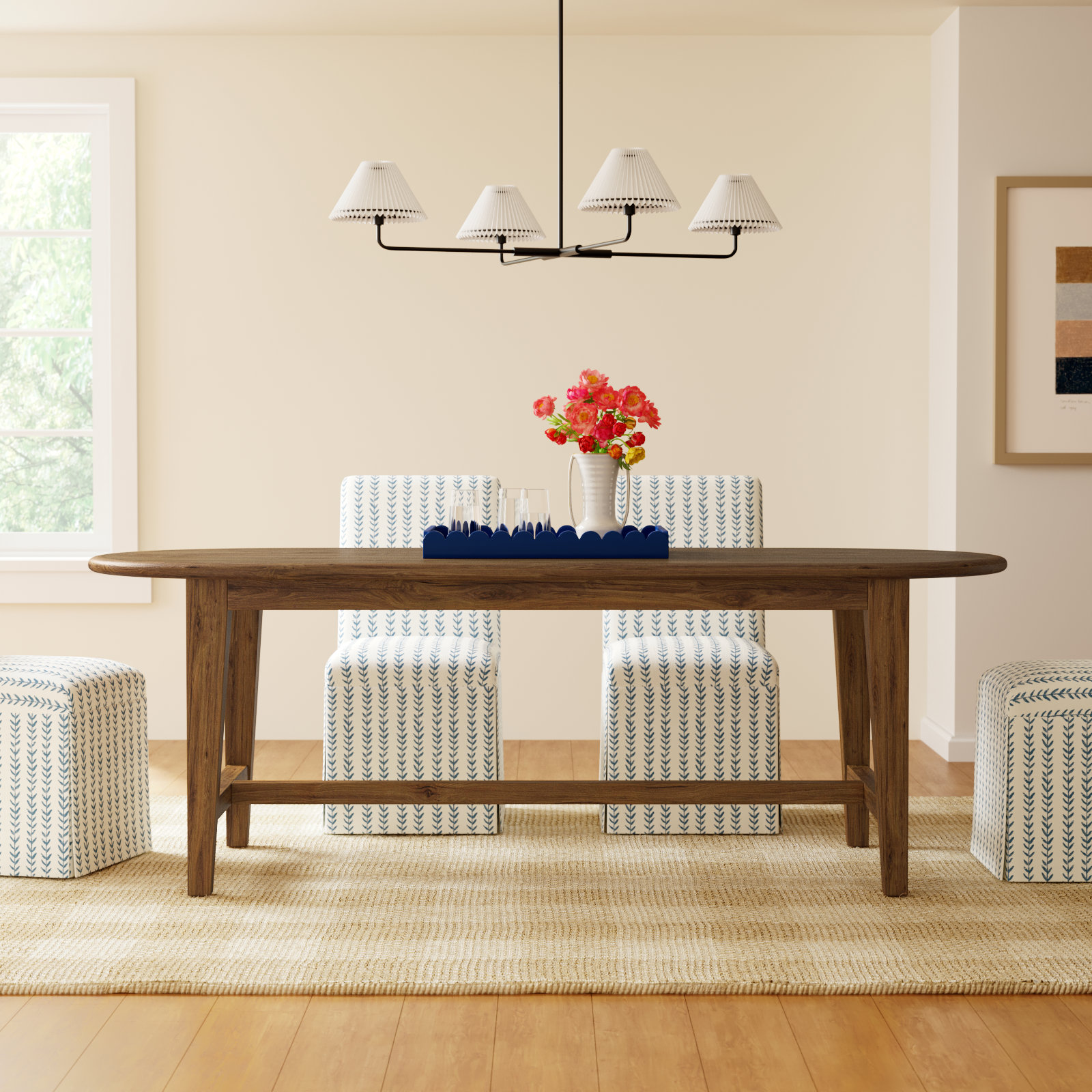 Isadore Solid Wood Dining Table, 30" H x 87" L x 35.5" W, Honey Pine