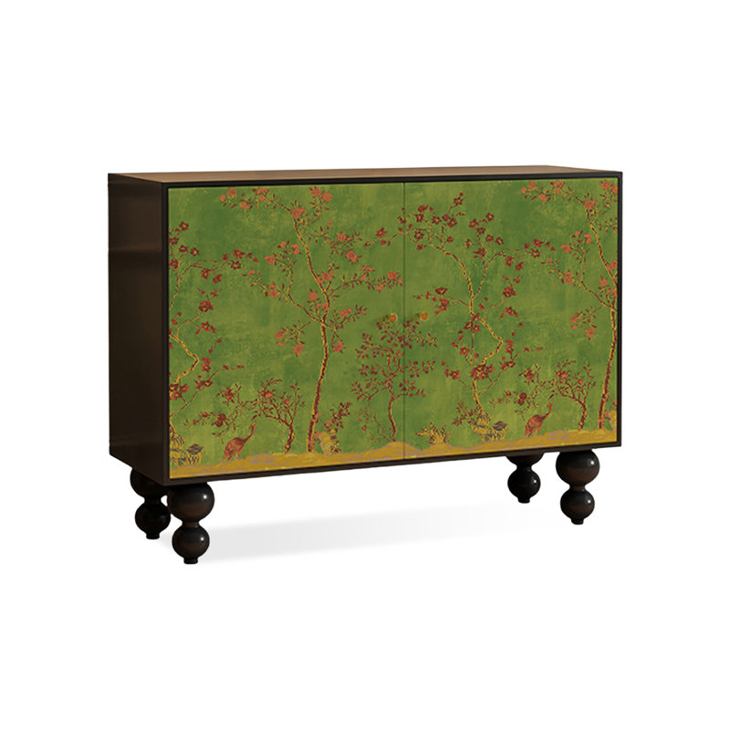 Buffet en bois massif Moder, Noir