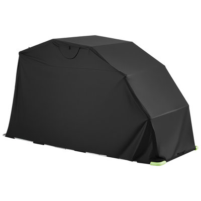 Abri de rangement pour motos avec serrure de sécurité, tente de garage pliable Oxford 600D, housse robuste pour motos toutes saisons avec fenêtres de ventilation, abri pour véhicule de 136 x 54 x 75 po, noir