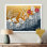 Fleurs sauvages et coquelicots «Golden Horizons» - Art mural fleurs sauvages