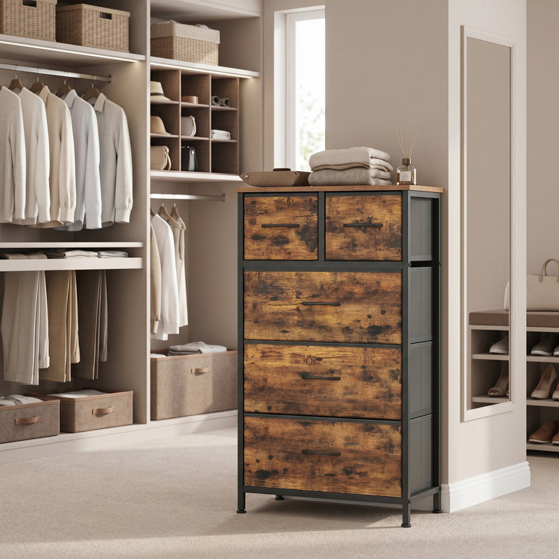 5 Drawer Storage Drawer, Brown